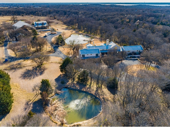 Full Aerial View of Property & Land