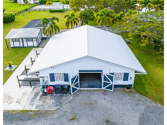 Aerial of barn